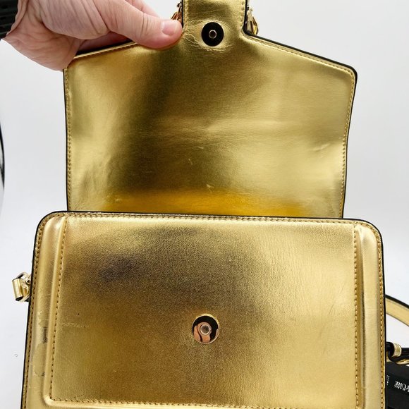 VERSACE COUTURE Gold Metallic Leather Shoulder Bag - Picture 6 of 13